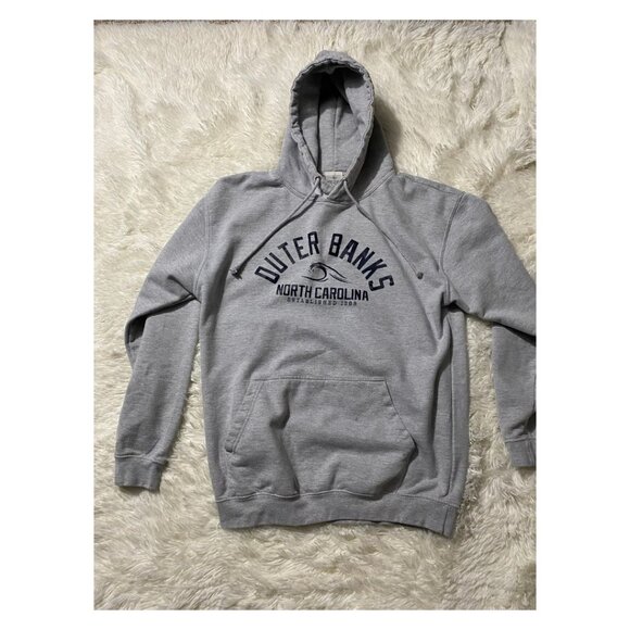 Outer Banks North Carolina Gray/Blue Hooded Sweatshirt - Sz. Large (EUC) - Picture 2 of 5